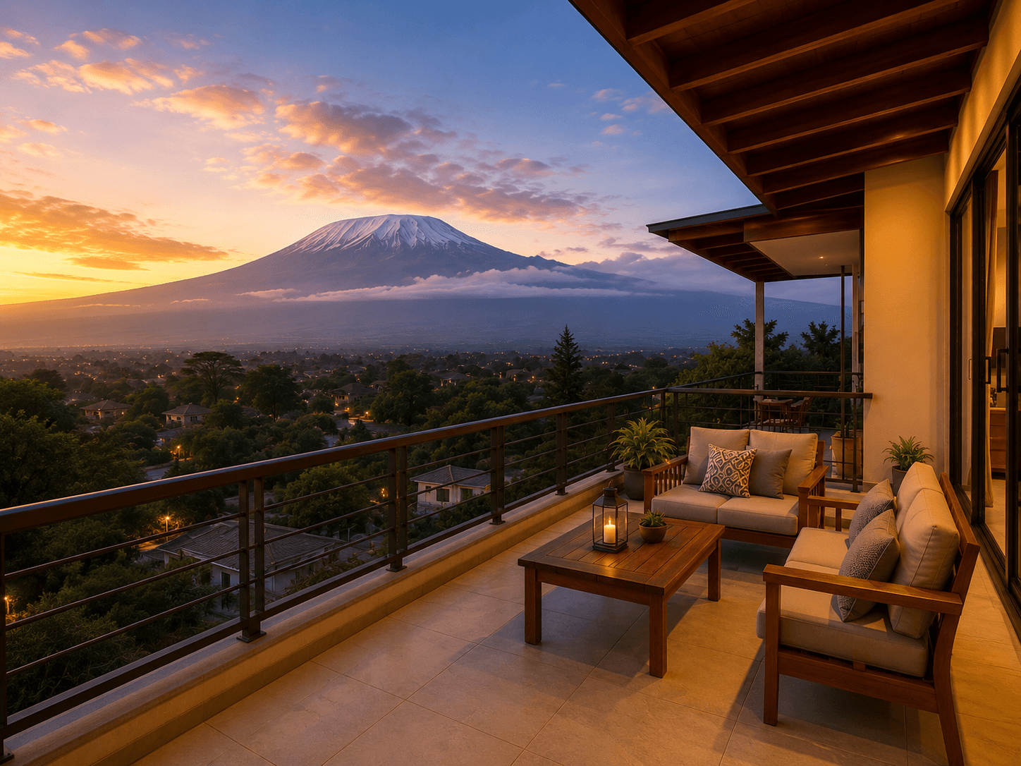 Mountain view from a Kilimanjaro apartment