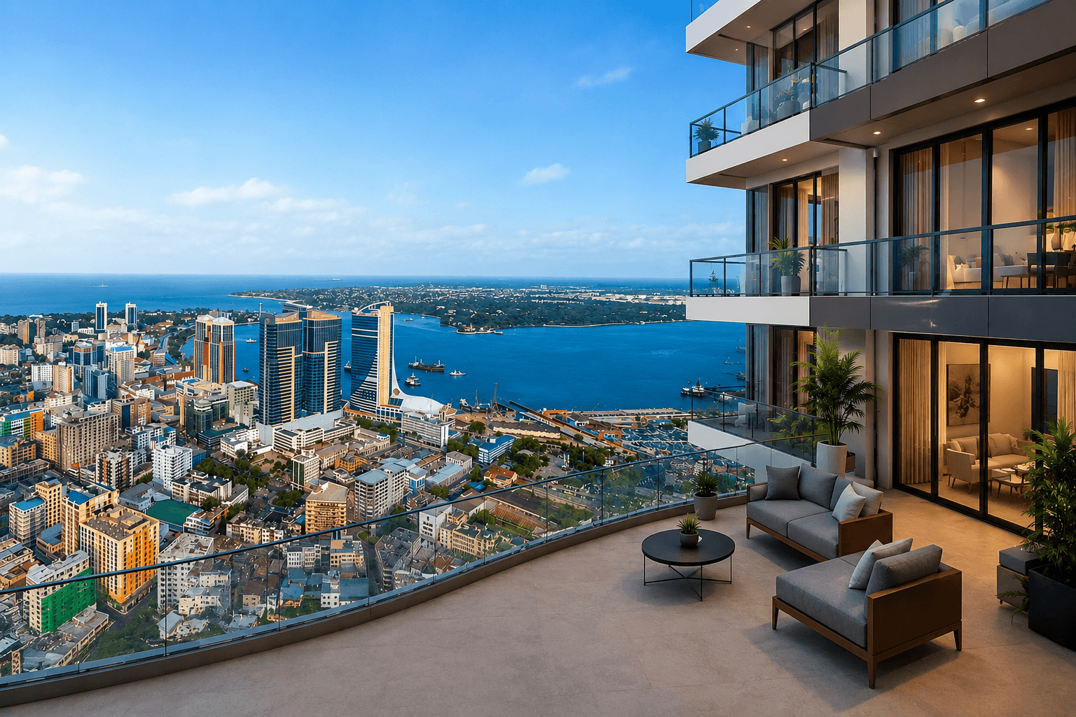 Ocean-facing apartment in the city center